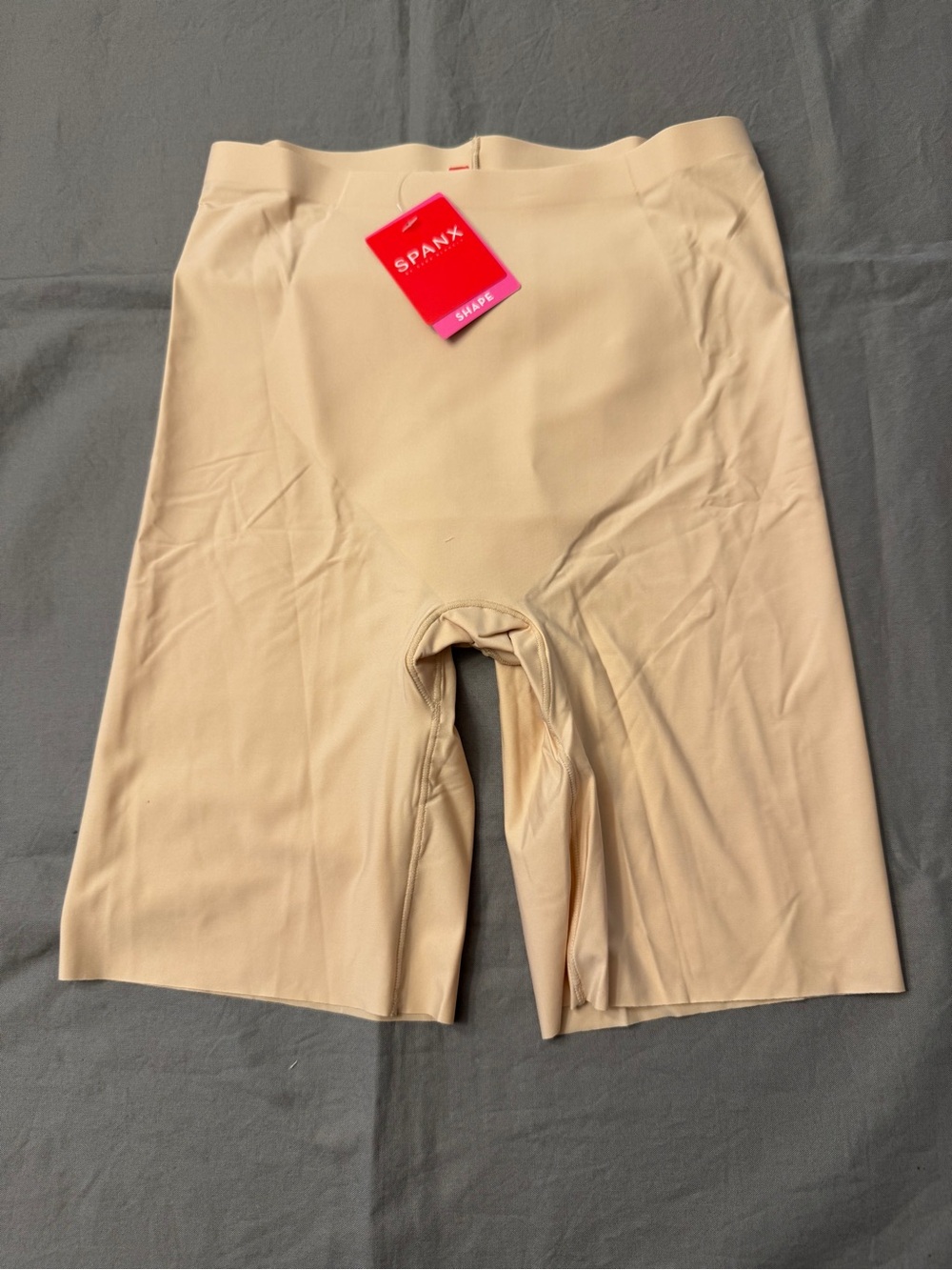 SPANX Firm Control High Waist Shaping Shorts Beige Small/Petite  Solid Stretch